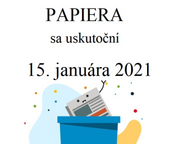 Aktuality / OZNAM - vývoz papiera 15. januára 2021 - foto