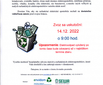 Aktuality / OZNAM - Zber elektroodpadu 14.12.2022 - foto