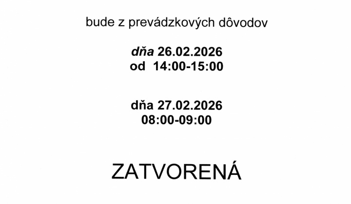 Fotka - OZNAM - pošta zatvorená