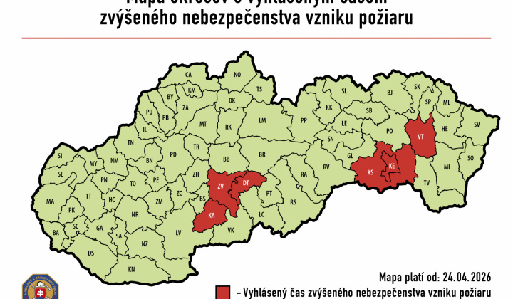 Fotka - OZNAM - vyhlásenie času zvýšeného nebezpečenstva požiaru od 24.4.2026