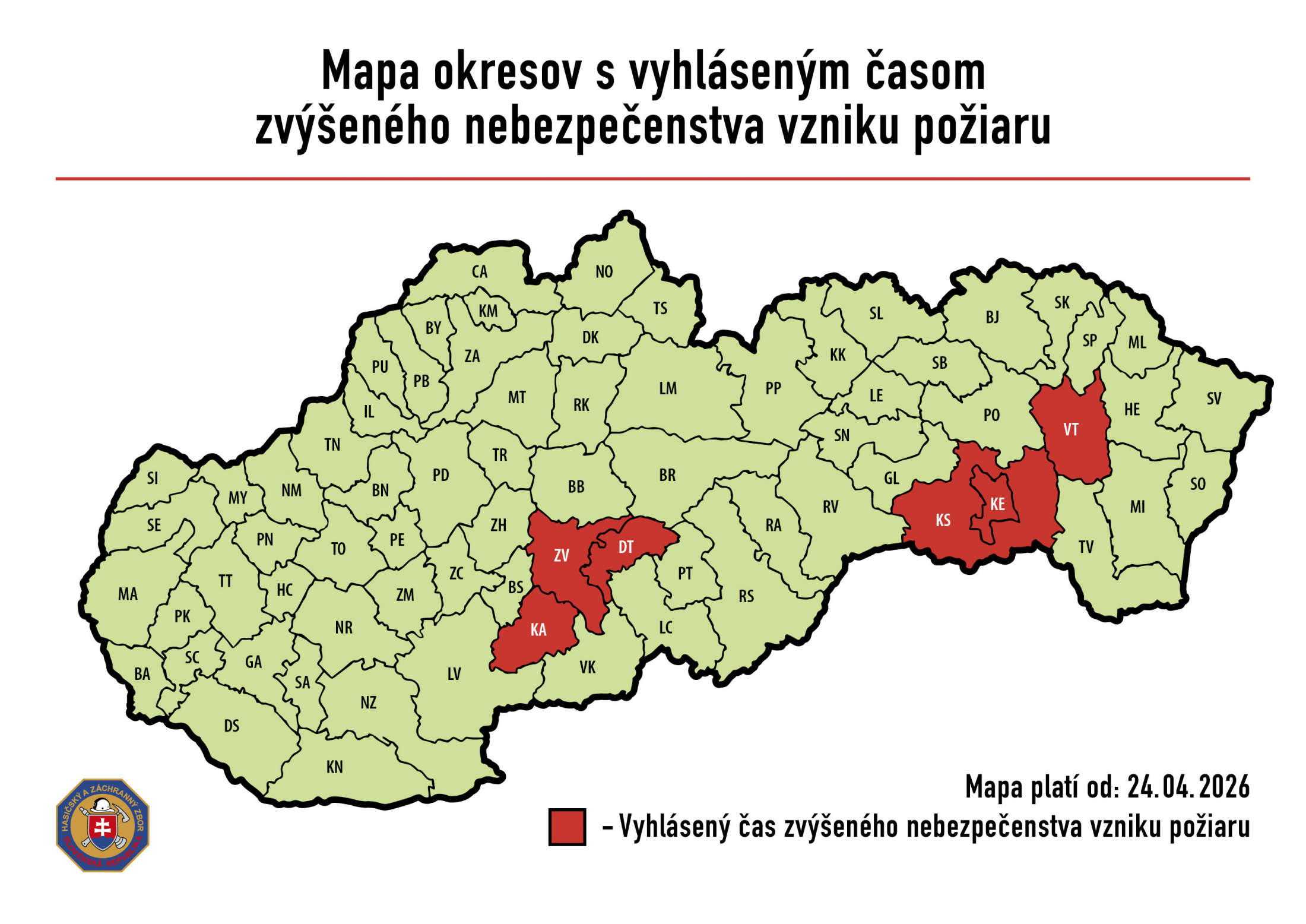 Fotka - OZNAM - vyhlásenie času zvýšeného nebezpečenstva požiaru od 24.4.2026