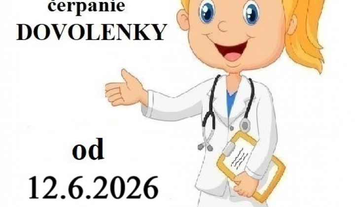 Fotka - OZNAM - MUDr. Golianová - dovolenka od 12.6.2026 do 23.6.2026