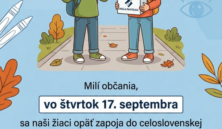 Fotka - OZNAM - verejná zbierka pre slabozrakých 17.9.2026